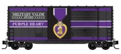 Micro-Trains N 10100766 40' Hy-Cube Box Car With Single Door, Military Valor Award Purple Heart