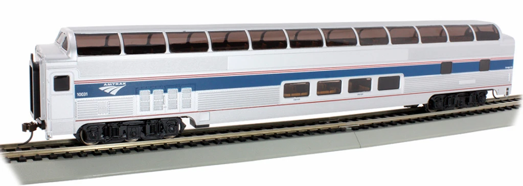 Bachmann HO 13001 Silver Series Budd 85' Full-Length Dome Car With Lights, Amtrak (Phase VI) #10031 1 Bachmann HO 13001 Silver Series Budd 85' Full-Length Dome Car With Lights, Amtrak (Phase VI) #10031