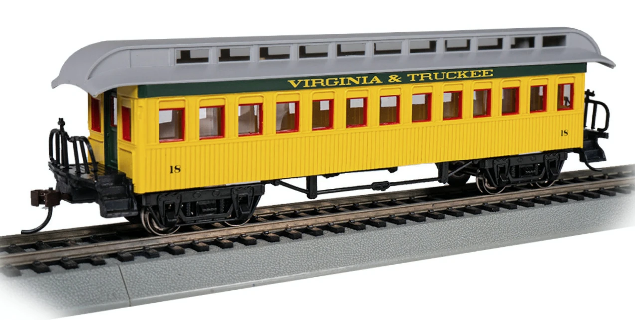 Bachmann HO 15107 1860-80 Era Coach, Virginia And Truckee #18 1 Bachmann HO 15107 1860-80 Era Coach, Virginia And Truckee #18