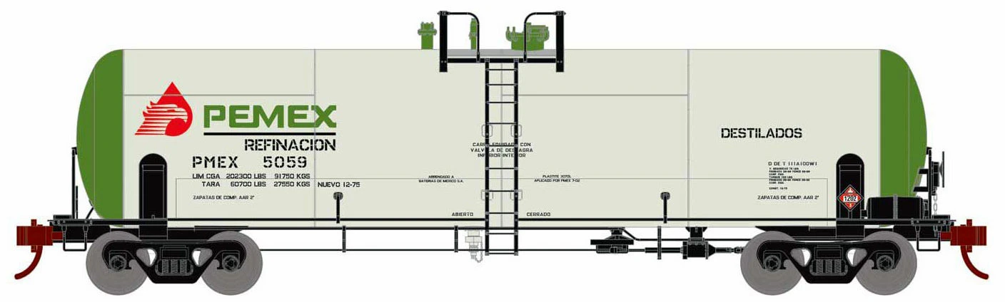 Athearn HO 15938 RTC 20,900 Gallon Tank Car, Pemex #5059 1 Athearn HO 15938 RTC 20,900 Gallon Tank Car, Pemex #5059