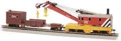 Bachmann Silver Series HO 16104 250-Ton Crane Derrick With Boom Tender, Canadian National #50018