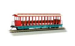 Bachmann HO 19345 Jackson Sharp Open Sided Excursion Car, Amusement Park (Cream/Red)