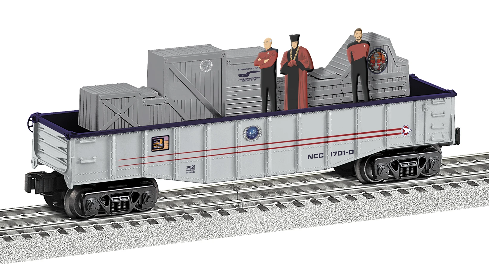 Lionel O 2128100 Chasing Gondola With Riker, Picard, And Q 1 Lionel O 2128100 Chasing Gondola With Riker, Picard, And Q