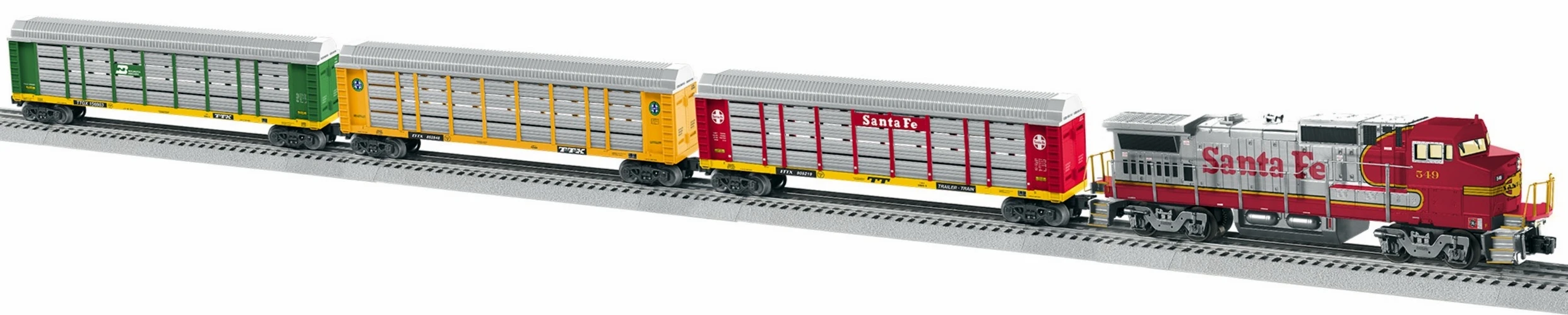 Lionel O 2323030 Santa Fe Auto Rack LionChief Set With Bluetooth 5.0 1 Lionel O 2323030 Santa Fe Auto Rack LionChief Set With Bluetooth 5.0