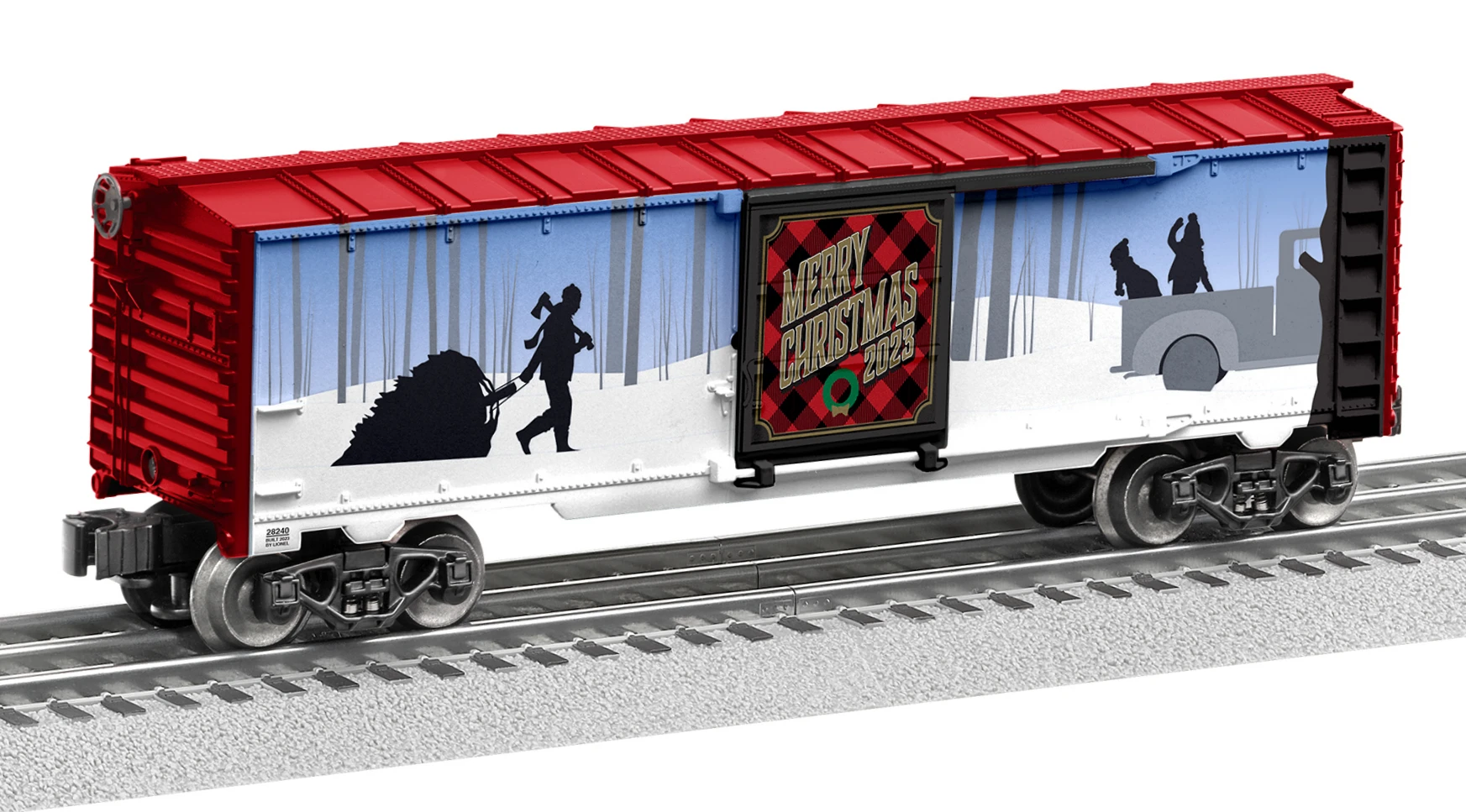 Lionel O 2328240 Box Car, Christmas 2023 1 Lionel O 2328240 Box Car, Christmas 2023