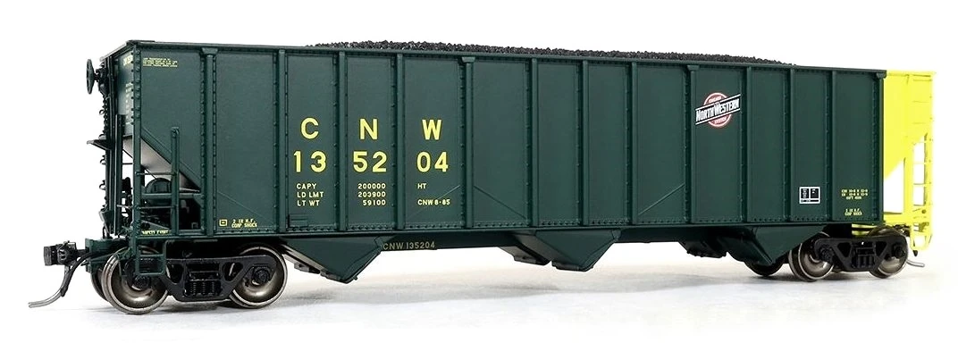 Tangent Scale Models HO 24061-08 PS4000 100-Ton Triple Coal Hopper, Chicago And North Western #135229 1 Tangent Scale Models HO 24061-08 PS4000 100-Ton Triple Coal Hopper, Chicago And North Western #135229