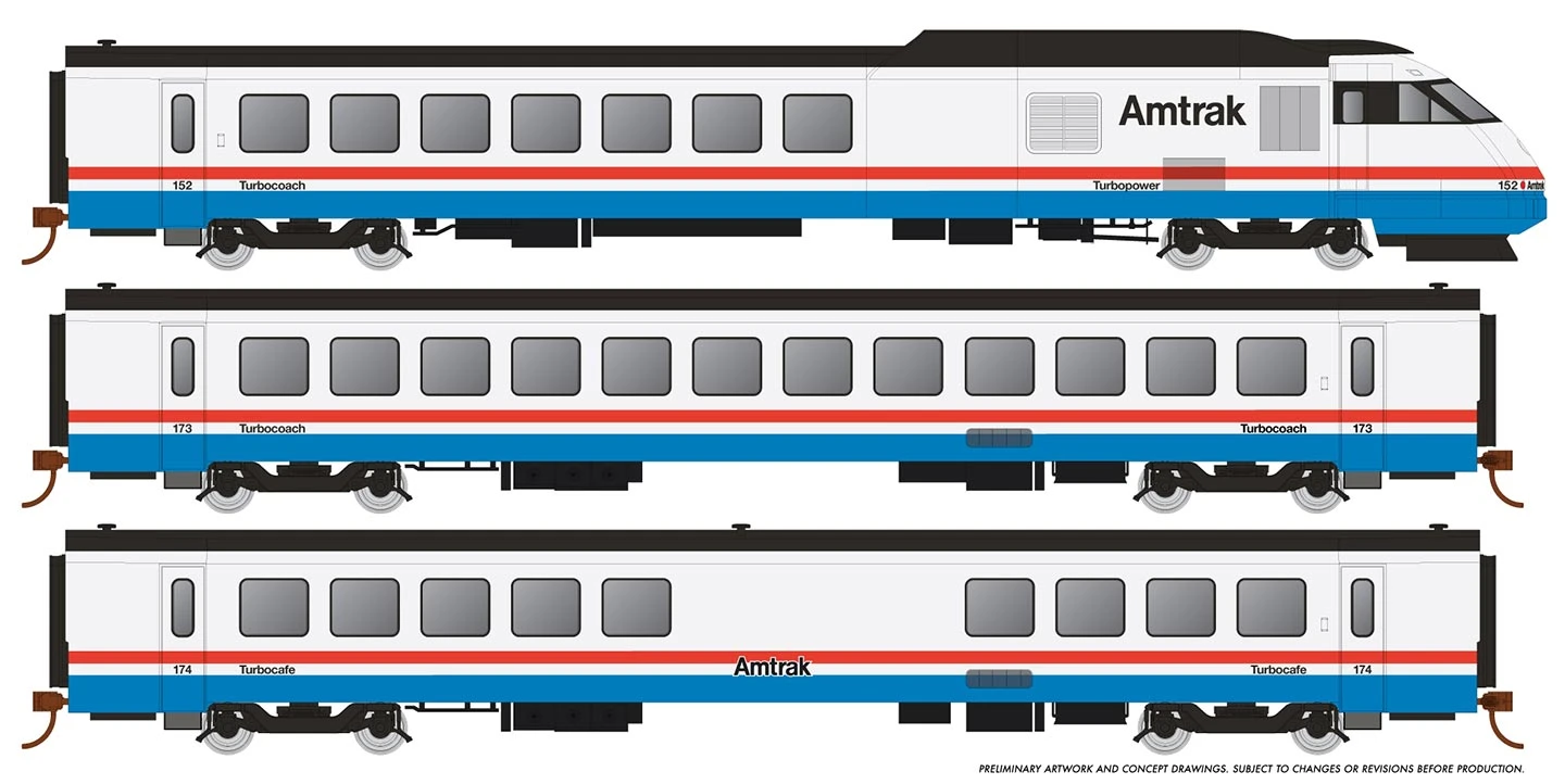 Rapido HO 25504 RTL Turboliner Set #4, Amtrak (5) 1 Rapido HO 25504 RTL Turboliner Set #4, Amtrak (5)