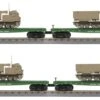 MTH RailKing O 30-70120 4-Car Flat Car With M270 Rocket Launcher Vehicle Set, US Army