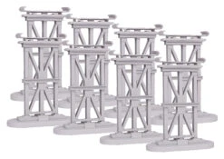 MTH RealTrax O 40-1147 8-Piece Elevated Subway Trestle Set For Lionel Fastrack