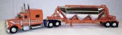 Trucks N Stuff HO 400720 (Spec024) Peterbilt 389 Tractor With Pneumatic Semi Trailer, Orange/Blue/White