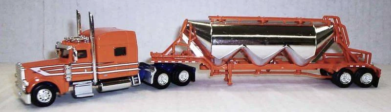 Trucks N Stuff HO 400720 (Spec024) Peterbilt 389 Tractor With Pneumatic Semi Trailer, Orange/Blue/White 1 Trucks N Stuff HO 400720 (Spec024) Peterbilt 389 Tractor With Pneumatic Semi Trailer, Orange/Blue/White