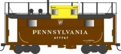 Bowser HO 43377 N5b Caboose With Trainphone, Pennsylvania Railroad (Shadow Keystone) #477700