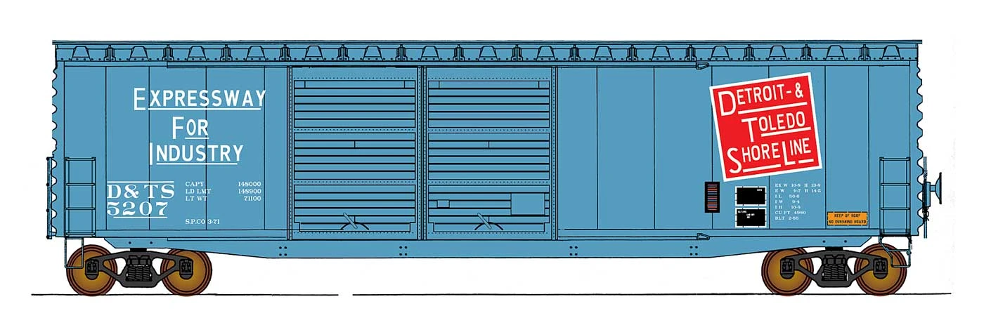 Intermountain HO 45634-01 PS-1 50' Double Door Box Car With New Cushion Underframe, Detroit And Toledo Shore Line #5207 1 Intermountain HO 45634-01 PS-1 50' Double Door Box Car With New Cushion Underframe, Detroit And Toledo Shore Line #5207