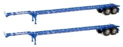 Walthers SceneMaster HO 949-4601 53' Container Chassis, Blue (2)