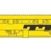 Walthers Mainline HO 910-5347 60' PS Flat Car, Trailer Train (OTTX Farm Machinery Service) #90126 (Yellow)
