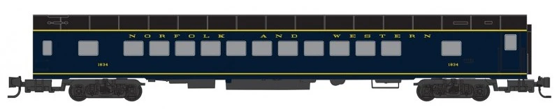 Micro-Trains Z 55200240 83' Lightweight Smoothside Passenger Coach, Norfolk And Western #1834 1 Micro-Trains Z 55200240 83' Lightweight Smoothside Passenger Coach, Norfolk And Western #1834