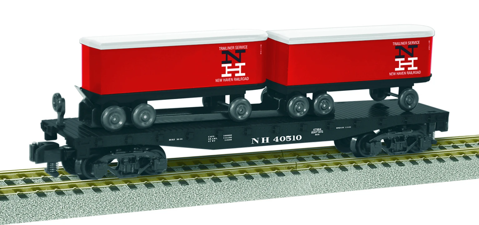 Lionel S 6-47984 American Flyer Piggyback Flat Car With Trailers, New Haven #40510 1 Lionel S 6-47984 American Flyer Piggyback Flat Car With Trailers, New Haven #40510
