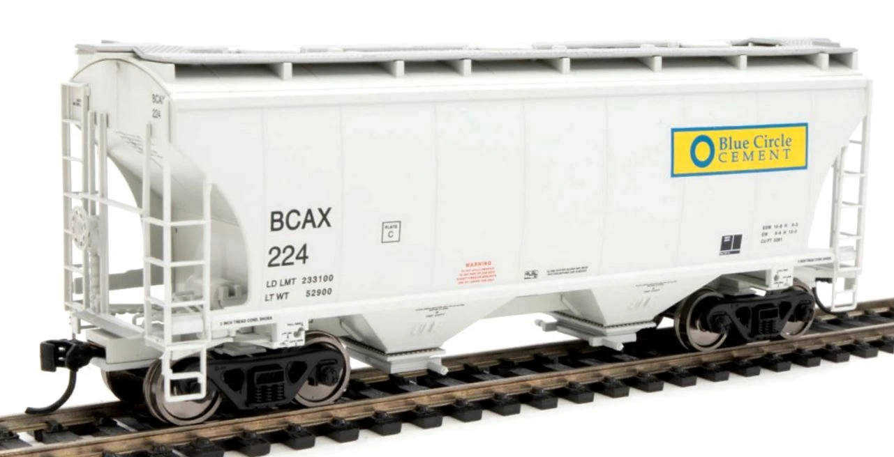 Walthers Mainline HO 910-7565 Trinity 3281 Covered Hopper, Blue Circle Cement #224 1 Walthers Mainline HO 910-7565 Trinity 3281 Covered Hopper, Blue Circle Cement #224