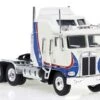 Brekina HO 85731 1976 Kenworth K100 Aerodyne Sleeper-Cab Semi Tractor, White/Red/Blue
