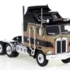 Brekina HO 85733 1976 Kenworth K100 Aerodyne Sleeper-Cab Semi Tractor, Black/Gold/Red