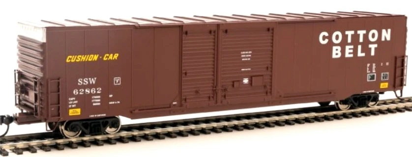 Walthers Mainline HO 910-3220 60' PS Double Door Auto Parts Box Car, Cotton Belt #62862 1 Walthers Mainline HO 910-3220 60' PS Double Door Auto Parts Box Car, Cotton Belt #62862