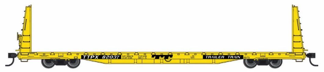 Walthers Mainline HO 910-50613 68' Bulkhead Flatcar, TTX (TTPX) #82037 1 Walthers Mainline HO 910-50613 68' Bulkhead Flatcar, TTX (TTPX) #82037
