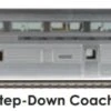Walthers Proto HO 920-9645 Deluxe Edition Set 1 85' 68-Seat Step Down Coach, Santa Fe #528