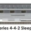 Walthers Proto HO 920-9667 Deluxe Edition Set 2 85' 4-4-2 Sleeper Car, Santa Fe "Regal River"