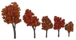 Walthers SceneMaster 949-1155 Autumn Trees With Pin Base, 1-5/8" To 4" (10)