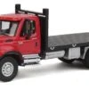 Walthers SceneMaster HO 949-11652 International 7600 3-Axle Flatbed Truck, Red Cab/Black Flatbed