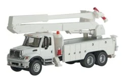 Walthers SceneMaster HO 949-11753 International 7600 Utility Truck With Bucket Lift, White With MOW Decals
