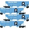 Micro-Trains N 99300191 100-Ton 3-Bay Open Hopper With Rib Sides, Rock Island (4-Pack)