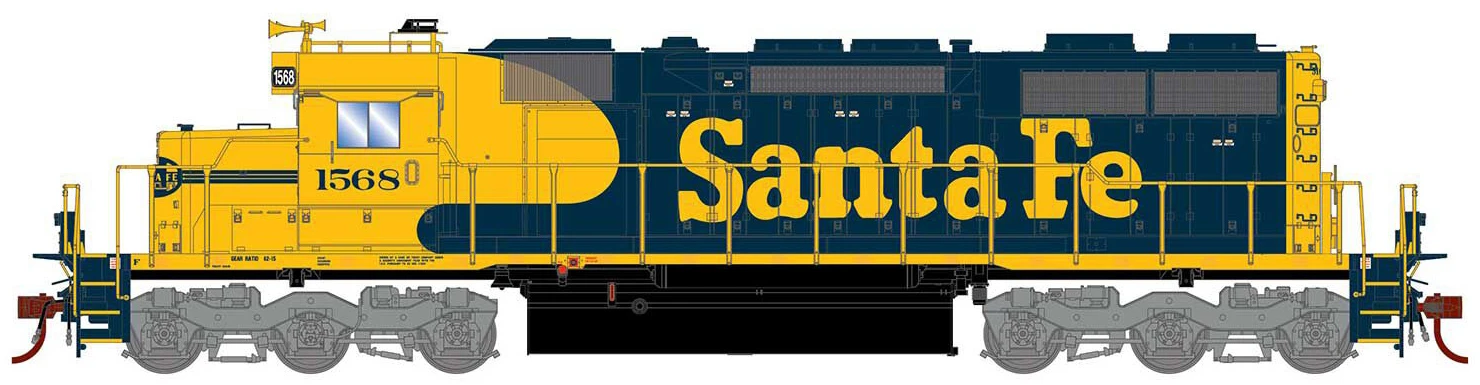 Athearn HO 71497 SD39, Atchison Topeka And Santa Fe #1568 1 Athearn HO 71497 SD39, Atchison Topeka And Santa Fe #1568