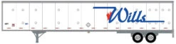 Athearn HO 72815 53' Wabash Plate Trailer, Willis #651