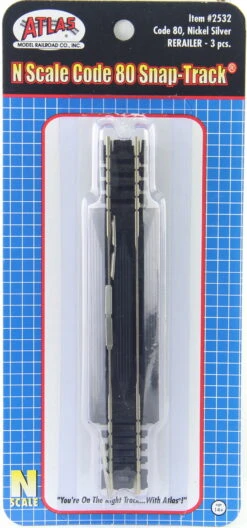 Atlas N 2532 Code 80 5" Rerailer Straight Track (3) -Model Train Shop ATL 2532 57247.1671212021
