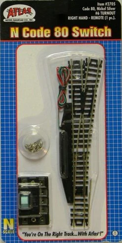 Atlas N 2705 Code 80 Track Remote Right Hand #6 Turnout