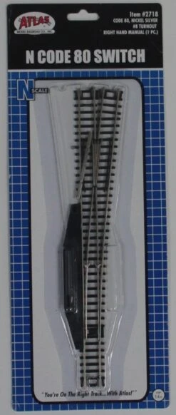 Atlas N 2718 Code 80 #8 Manual Turnout Right