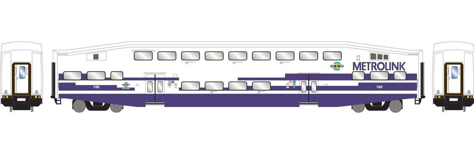 Athearn N 28584 Bombardier Coach, Metrolink (SCAX) #190 1 Athearn N 28584 Bombardier Coach, Metrolink (SCAX) #190