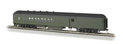 Bachmann Silver Series HO 13608 72' Heavyweight Combine Car With Double-Window Door And LED Lighted Interior, Unlettered