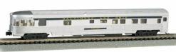 Bachmann Silver Series N 14553 85' Streamline Fluted-Side 3-2 Observation Car, Baltimore And Ohio "Wawasee" (Lighted)