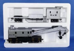 Bachmann Silver Series HO 16138 250-Ton Steam Crane Car With Boom Tender, Maintenance Of Way