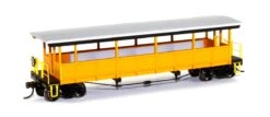 Bachmann Silver Series HO 17448 Open-Sided Excursion Car With Seats, Unlettered (Yellow)