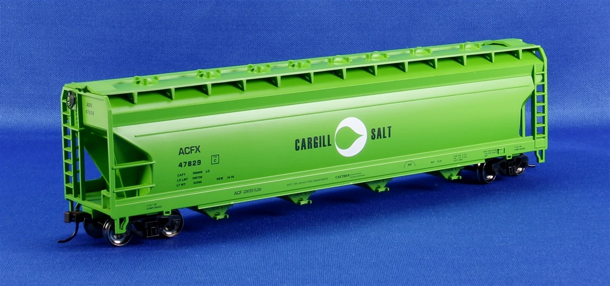 Bachmann Silver Series HO 17531 56' ACF 4-Bay Centerflow Covered Hopper, Cargill Salt #47829 1 Bachmann Silver Series HO 17531 56' ACF 4-Bay Centerflow Covered Hopper, Cargill Salt #47829