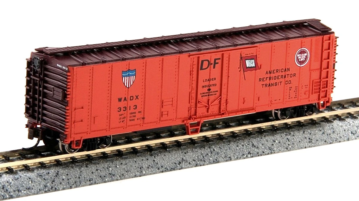 Bachmann Silver Series N 17955 50' Steel Mechanical Refrigerator Car, American Refrigerator Transit Company #3313 1 Bachmann Silver Series N 17955 50' Steel Mechanical Refrigerator Car, American Refrigerator Transit Company #3313