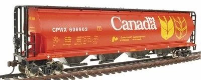 Bachmann Silver Series HO 19131 Cylindrical 4-Bay Covered Grain Hopper, Canada Grain (CPWX) #606902 1 Bachmann Silver Series HO 19131 Cylindrical 4-Bay Covered Grain Hopper, Canada Grain (CPWX) #606902