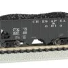 Bachmann N 19555 USRA 55-Ton Outside Braced 2-Bay Hopper With Load, Chesapeake And Ohio #62700
