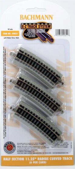 Bachmann N 44821 EZ Track 11.25" Radius 1/2 Curve Sections (6) -Model Train Shop BAC 44821 2 18118.1504129988