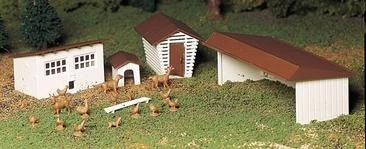 Bachmann Plasticville O 45604 Farm Out-Buildings Kits (3 Buildings) 1 Bachmann Plasticville O 45604 Farm Out-Buildings Kits (3 Buildings)