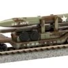 Bachmann Silver Series N 71396 52' Center Depressed Flat Car With Missile Load, US Army #56428 (Olive-Gray Camouflage)