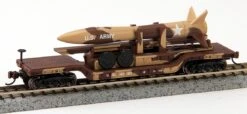 Bachmann Silver Series N 71397 52' Center Depressed Flat Car With Missile Load, US Army #56428 (Desert-Tan Camouflage)